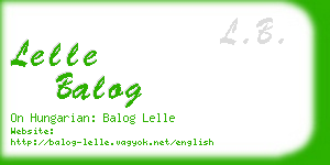 lelle balog business card